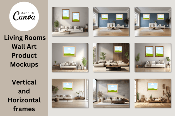 Download Wall Art Product Mockups- Canva Template - Product mockups Collection