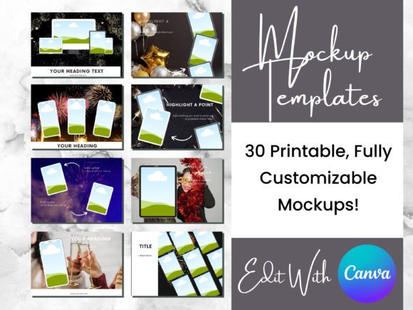 Download 30 New Years Digital Product Mockups - Product mockups Collection