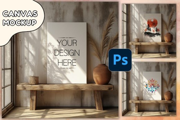 Download Poster Mockup PSD Canvas Mockup Wallart - Canvas mockup Collection